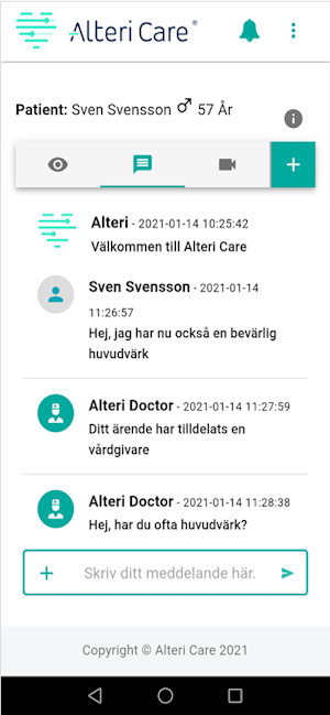 Alteri Care – plattform e-vård Screenshot 3