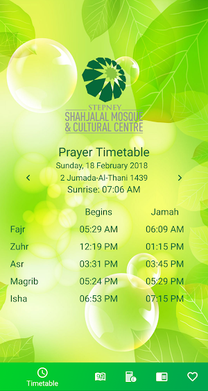 Prayer Timetable Stepney Shahj Screenshot 0
