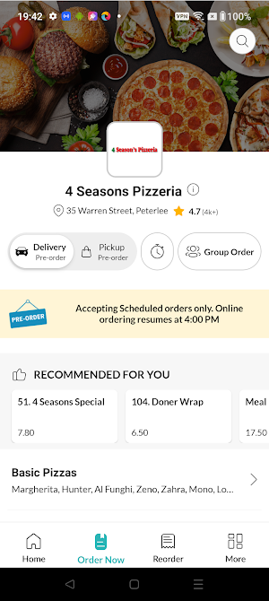 4 Seasons Pizzeria Screenshot 1