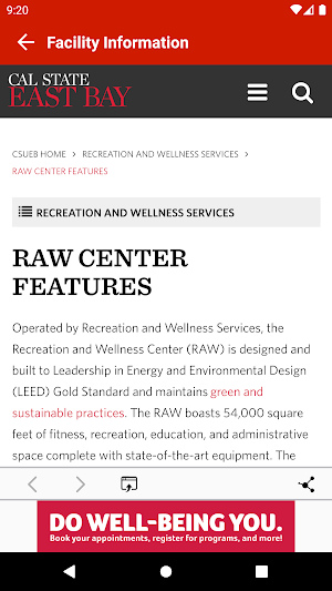 CSU East Bay RAW Member App Screenshot 1