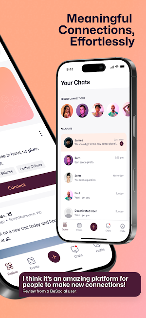 BeSocial. Screenshot 1