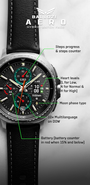 Ballozi AERO Hybrid Watch Face Screenshot 1