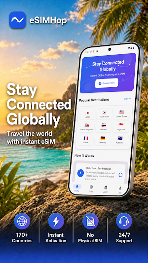 eSIMHop - Travel eSIM Roaming Screenshot 0
