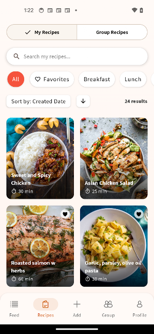 group recipes Screenshot 1