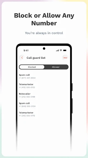 Pax - Spam Call Blocker Screenshot 2