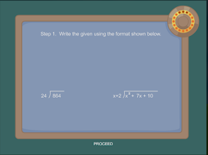 Dividing a Polynomial by a Binomial Screenshot 0