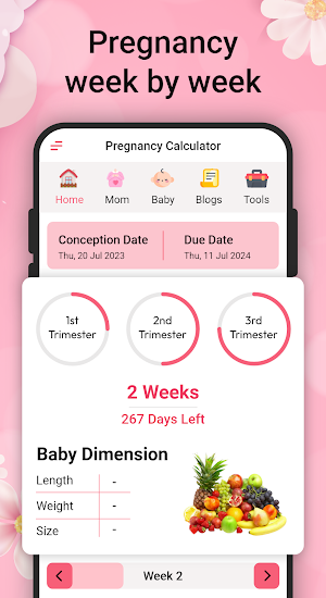 Pregnancy tracker week by week Screenshot 0