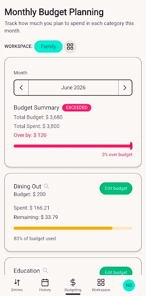 Zherani: Shared Money Manager Screenshot 2