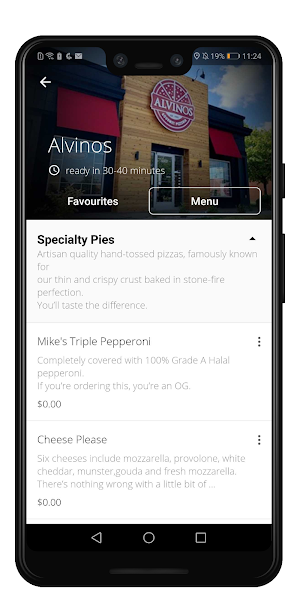 Alvinos Gourmet Pizza Screenshot 2