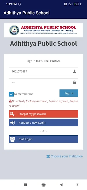 Adhithya Public School Screenshot 0