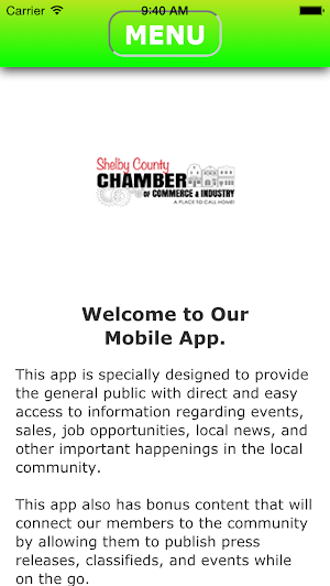 Shelby Co Chamber of Commerce Screenshot 0