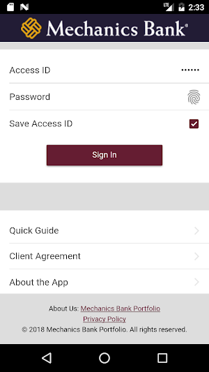 Mechanics Bank Portfolio Screenshot 0