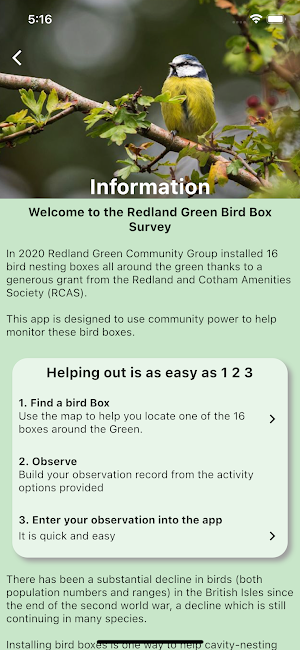 Redland Green Bird Box Survey Screenshot 1
