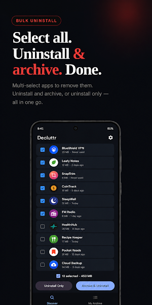 Decluttr: Uninstall & Archive Screenshot 2
