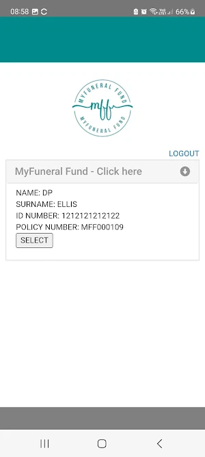 My Funeral Fund Member Portal Screenshot 1