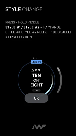 Awf Lines - text time face screenshot 5