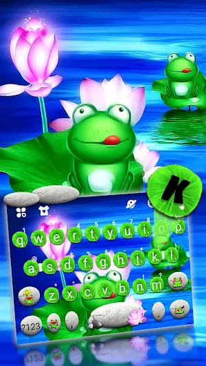 Cute Frog 3D Keyboard Backgrou Screenshot 1
