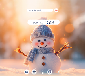 Smiling Snowman Theme +HOME Screenshot 0