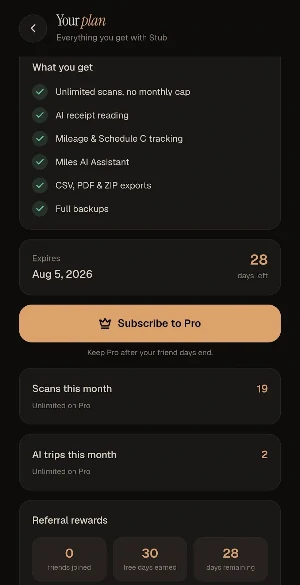 Stub: Receipt Scanner & Tax Screenshot 3