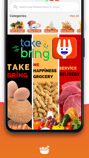 TakeBring, Food Delivery App Screenshot 2
