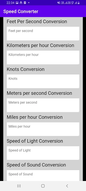 Speed Units Converter Screenshot 1