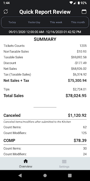 Quick Report Screenshot 2