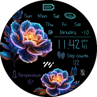 BFF46- Neon Art Flower glowing