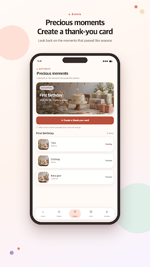 GiftNote: Baby Gift Tracker Screenshot 1