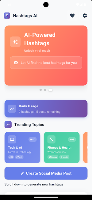 Hashtags AI: Follower Booster Screenshot 0