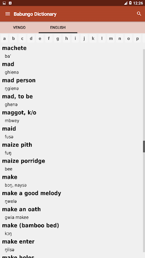 Babungo Dictionary Screenshot 2