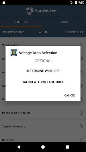 SIMpull 600V Calculator Screenshot 2