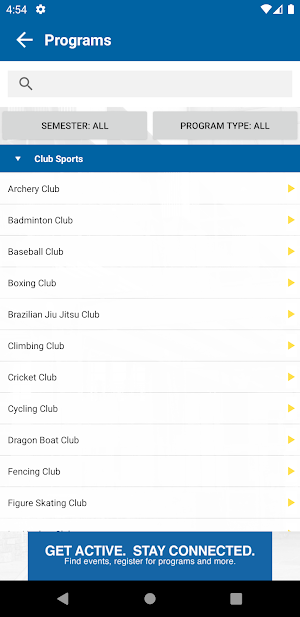 UCI Campus Rec Screenshot 2