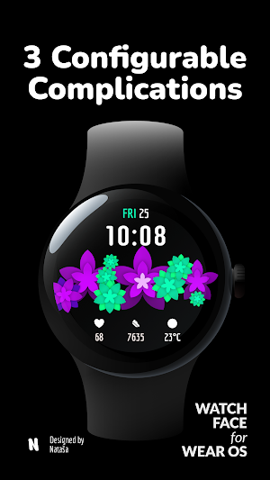 Valentine's Flower: Watch Face Screenshot 2