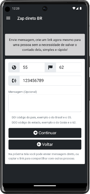 ZapDiretoBR - Sem salvar, Link Screenshot 3