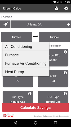 Rheem Calcu Save Screenshot 2