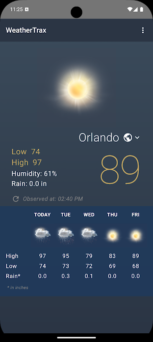WeatherTrax: Simple Forecasts Screenshot 2