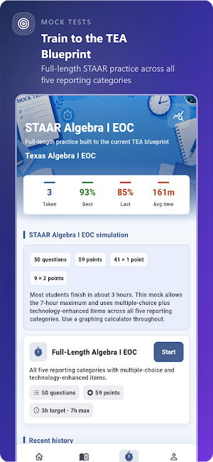 Texas Algebra 1 EOC Prep Screenshot 1