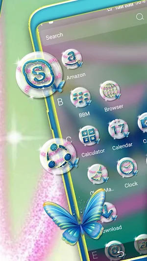 Butterfly Glitter Launcher Theme Screenshot 2