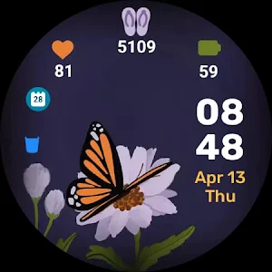 Butterfly Watch Face Animated Screenshot 3