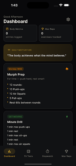 MilitaryFit Screenshot 0