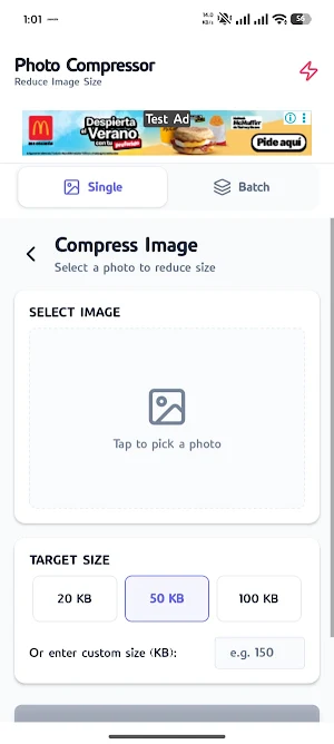 Photo Compressor Screenshot 1