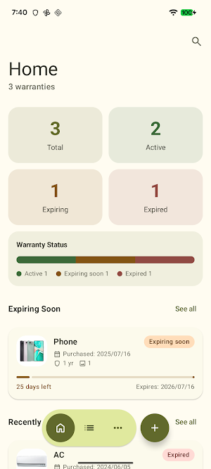 Warranty Tracker Screenshot 0