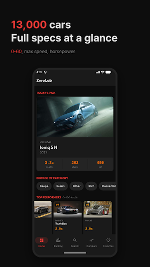 Car Specs Database: 0-60 & EV Screenshot 0