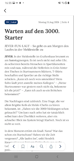 WZ/JW E-Paper - Tageszeitungen Screenshot 2