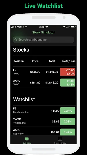 StockMarketSim - Stock Market Simulator Screenshot 1