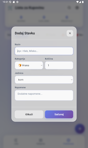 Lista za Kupovinu Namirnica Screenshot 3