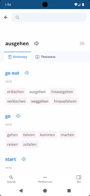 German English Dictionary Screenshot 2
