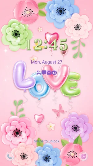 Pastel Love Balloons-Wallpaper Screenshot 1