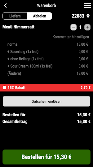 Kohldampf Hamburg Screenshot 1