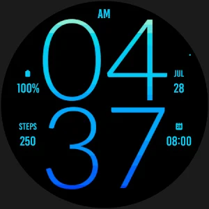 Ocean Blue Light Watch Face screenshot 5